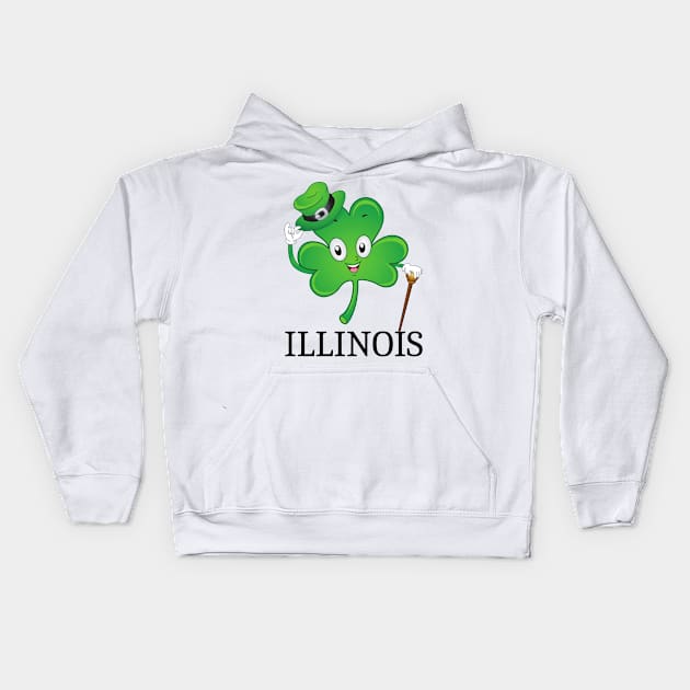 St Patrick&#39;s  Irish Shamrock ILLINOIS, Irish Gift for Wife Kids Hoodie by yassinebd